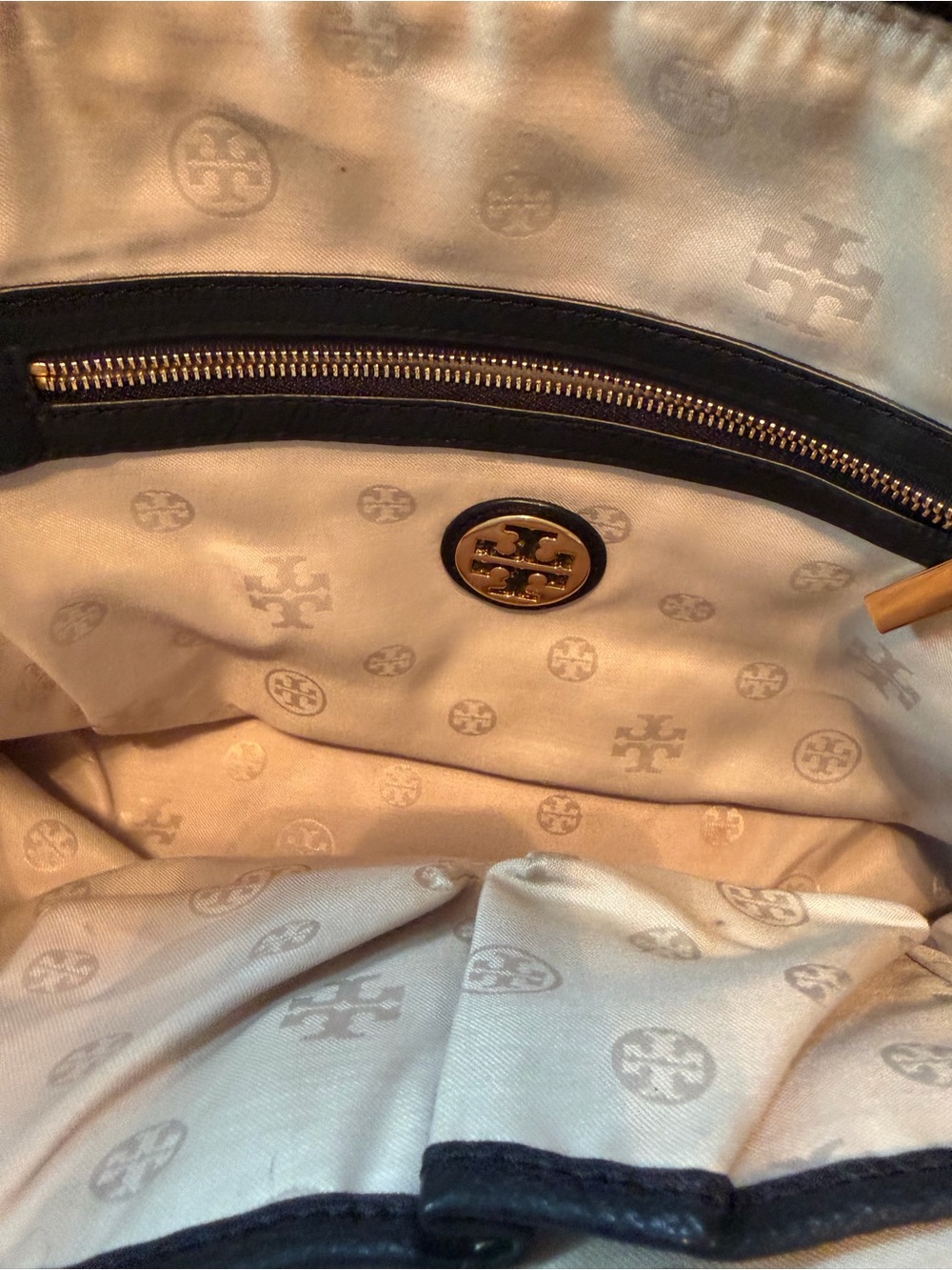 Tory Burch Black Leather Miller Dome Satchel with Gold Logo - Picture 8 of 11
